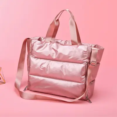 Pearlescent Cotton Sports Bag Women Shoulder Travel