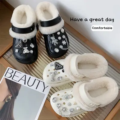 Cotton Cave Shoes Cotton Slippers Women's Cotton Shoes Autumn and Winter Women's Shoes Mao Mao Shoes Detachable Cotton Slippers Snow House fleece-lined Cave Shoes