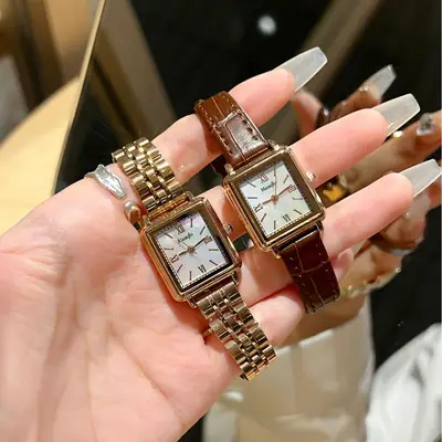 Masha Fei Small Square Watch Mother Pearl Famous Women's Watch Quartz Women's Watch Exquisite Couple Thin Luxury