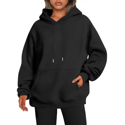 Light Blue Hoodie Sweatshirt Large Men Women Velvet Solid Color