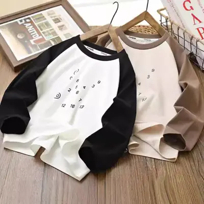 170 Size Boys Girls Cotton T-Shirt Long Sleeve Spring Autumn
