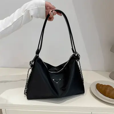 Black Nylon Shoulder Bag Women 2024 New Fashion