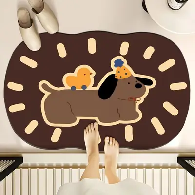 Cartoon Dog Bear Floor Mat Water Absorbent Quick-Drying