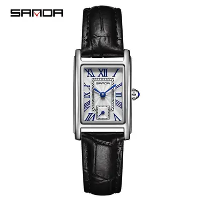 Sanda Square Steel Roman Numeral Quartz Watch