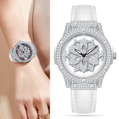 Women's Swiss Volis Chrono Watch with Full Diamond Band