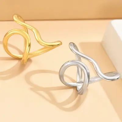 Stainless Steel Open Ring for Women, Niche Stackable Accessory