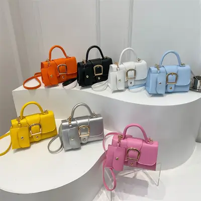 Candy Color Small Square Handbag Women's Crossbody