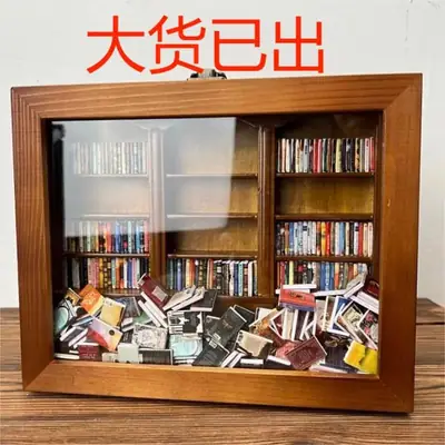Wooden Bookshelf with Glass Cover for Home Decor