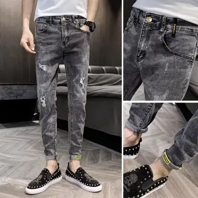 Men Slim Fit Skinny Jeans 2024 Winter All Match