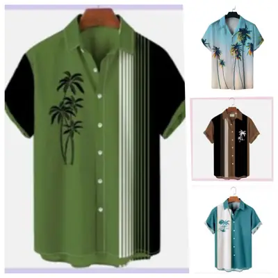 Aliexpress Men's Digital Printed Cross-Border Shirt Brown Black