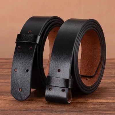 3.5" Vintage Cowhide Belt for Men Non-Buckle