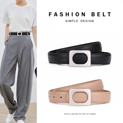 Women's Leather Belt Matte Brown 3.0cm