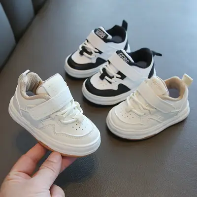 Kids Board Shoes White Black New Korean Style 2024