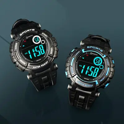 Mingrui Student Digital Sports Watch Black 30m Waterproof