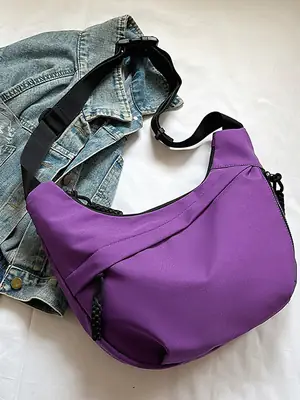 Purple Minimalist Shoulder Crossbody Bag for Women