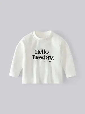 Hello Tuesda White Long Sleeve T-Shirt for Boys