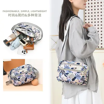 Women Floral Crossbody Bag Large Capacity Yellow