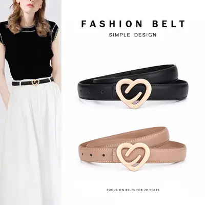 Women's Heart-Shaped Leather Belt Set of 5
