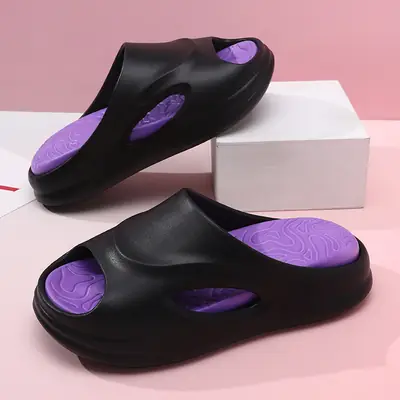 Women's White Thick Sole Slippers Indoor Non-Slip
