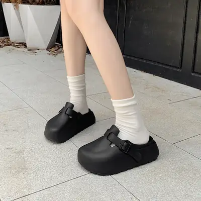 Women's Korean Style Thick EVA Slippers Beige