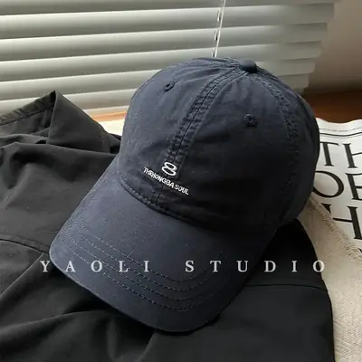 Women Red Embroidered Baseball Cap with Sunshade
