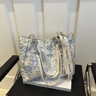 Women's Floral Print Tote Bag Large Capacity Shoulder Bag