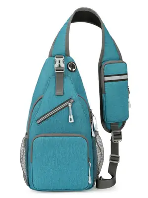 Men's Crossbody Bag with Tropical Print Shoulder Crossbody