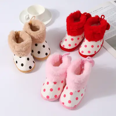Baby Shoes for Autumn and Winter, Soft-Soled Outdoor Shoes for 0-1 Year Old Babies, 6-12 Months Old Male and Female Baby Cotton Shoes, Toddler Shoes