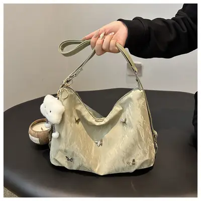 Women's Gold Embroidered Shoulder Crossbody Bag