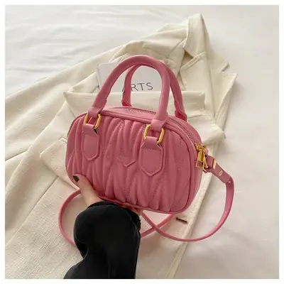 Black Pleated Shoulder Bag for Girls Princess Design
