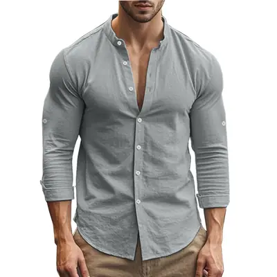 Men's Black Long Sleeve Button Down Shirt Large