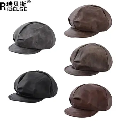 Soft-brimmed Octagonal Hat for Kids Black Winter
