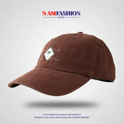 Unisex Coconut Tree Embroidered Cap Soft Cotton