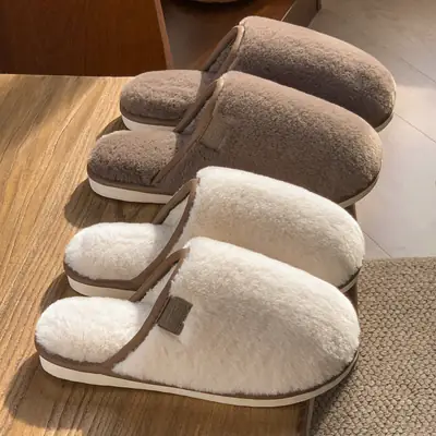 Amazon Slippers Winter Plush Cross Belt Slippers Cotton Indoor Warm Extras Mao Mao Slippers Women Imitation Rabbit Fur Slippers