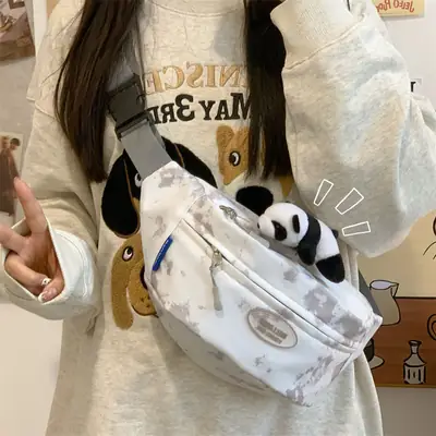 Women's Korean Style Chest Bag with Panda Print