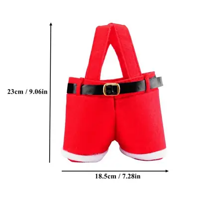 Red Christmas Belt Pants Gift Bag Candy Bag Apple Bag Wine Bottle Cover