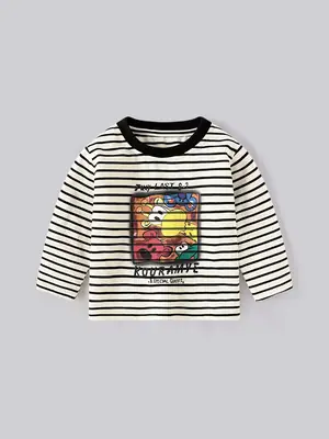 Kids Korean Striped Long Sleeve T-Shirt