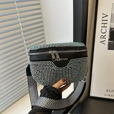 Pink Rhinestone Crossbody Bag for Women