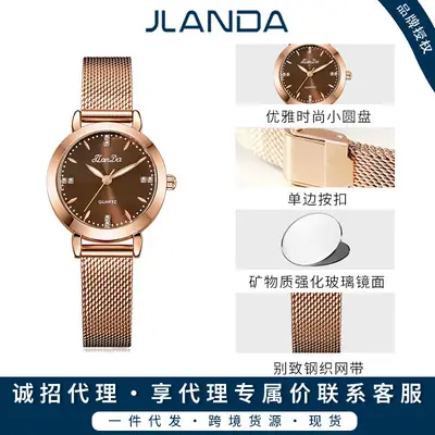 Women's Rose Gold Quartz Watch with Bracelet Set