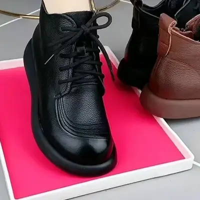 Women's Fleece-Lined Warm Boots Black Winter
