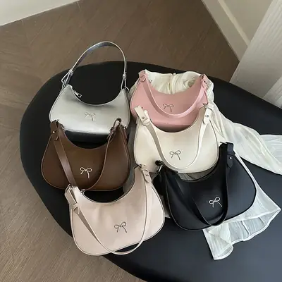 Women's Silver Bow Bag Shoulder Crossbody 2026