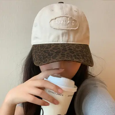 Women Leopard Print Baseball Cap Summer Sunscreen