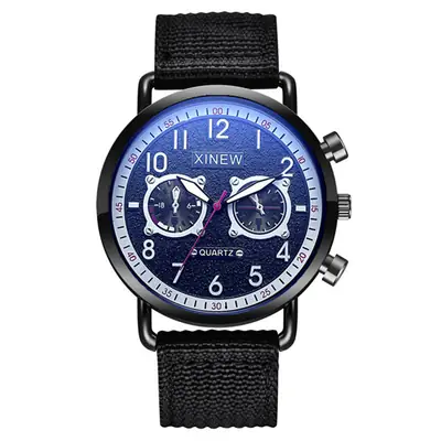 Men's Blue Nylon Watch with 3 Subdials