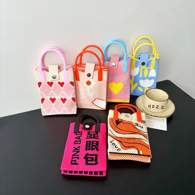 Flower Knitted Shoulder Crossbody Bag Niche Trendy