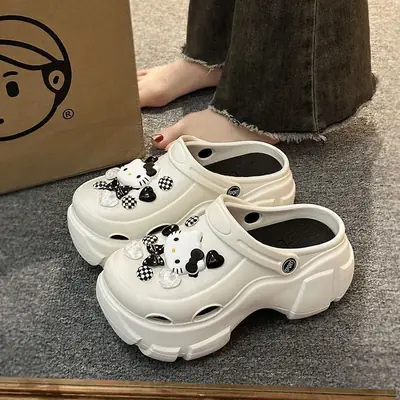 Hello Kitty EVA Clogs for Women Black Summer Wear