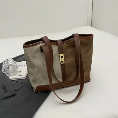French Style Retro Casual Large Cap Bag for Women