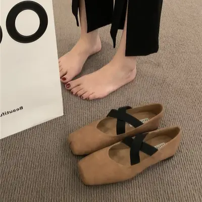 French Retro Mary Jane Bow Flat Shoes for Women Black