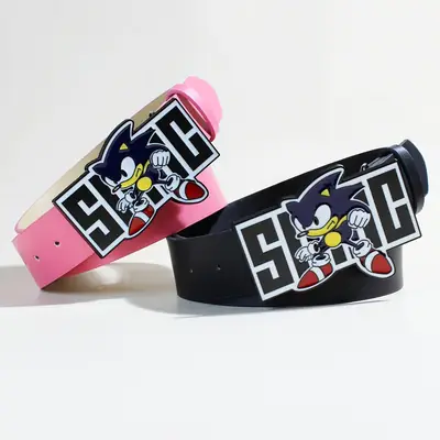 Sonic Kid Belt with Rivet Decor for Women