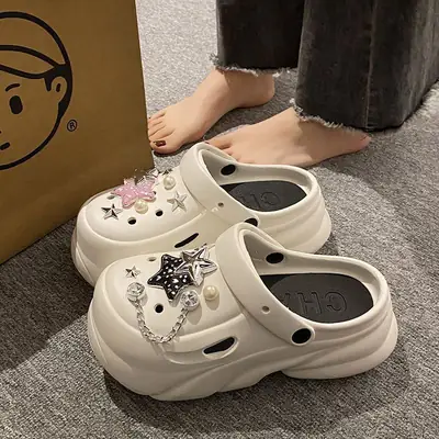 Cute Doll Hole Shoes for Women Summer Outer Wear