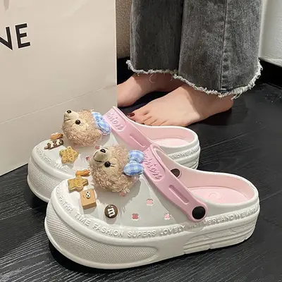 Women's Cute Bear Slippers with Thick Non-Slip Soles